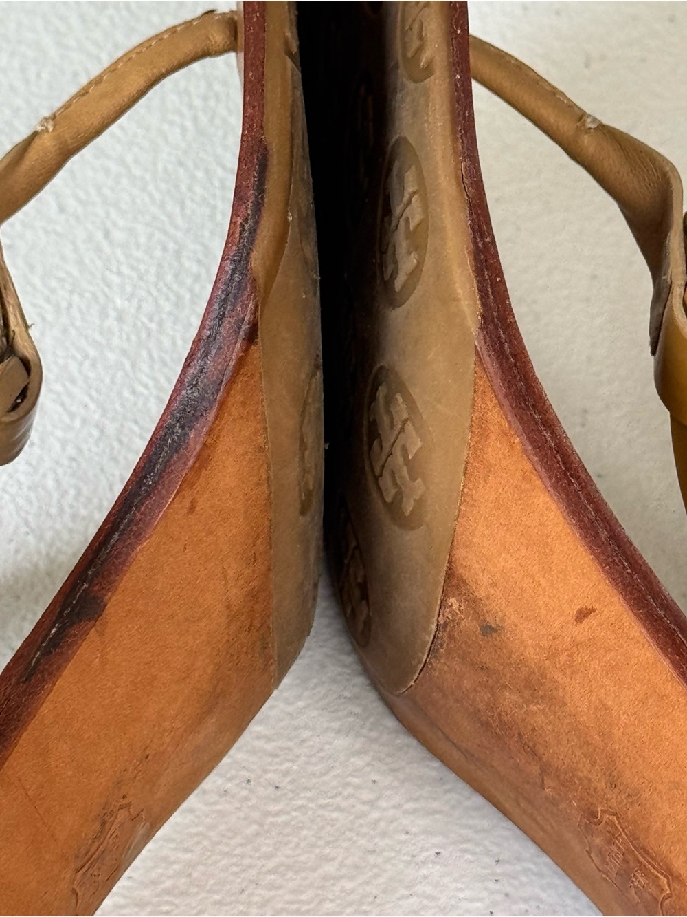 Tory Burch Miller Holly Slingback Kitten Heel Sandals Shoes Patent Logo Size 10 - Picture 7 of 9